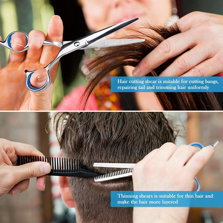 2 PCS Professional Hair Cutting Thinning Scissor Hairdressing Flat Shear Scissors Kit