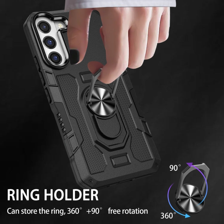 For Samsung Galaxy S21 FE 5G Ring Holder Armor Hybrid Phone Case