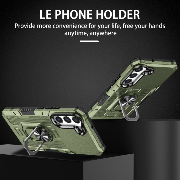 For Samsung Galaxy S21 FE 5G Ring Holder Armor Hybrid Phone Case