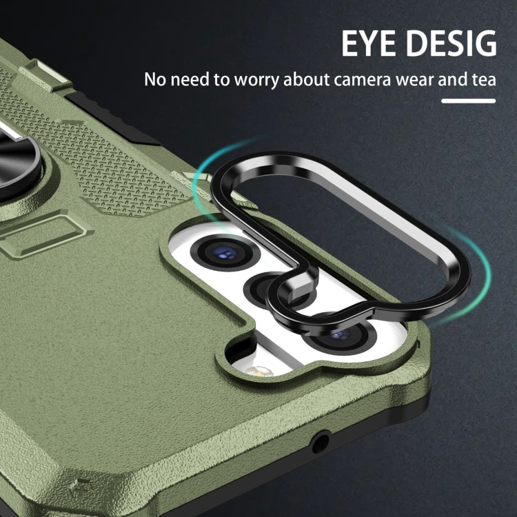 For Samsung Galaxy S21 FE 5G Ring Holder Armor Hybrid Phone Case