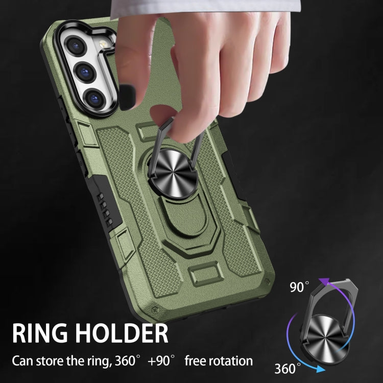 For Samsung Galaxy S21 FE 5G Ring Holder Armor Hybrid Phone Case