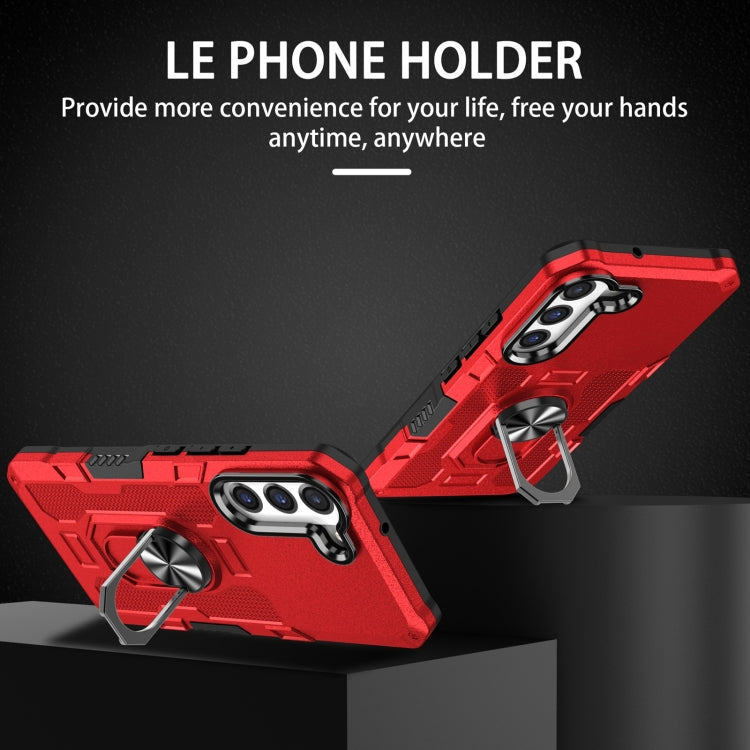 For Samsung Galaxy S21 FE 5G Ring Holder Armor Hybrid Phone Case