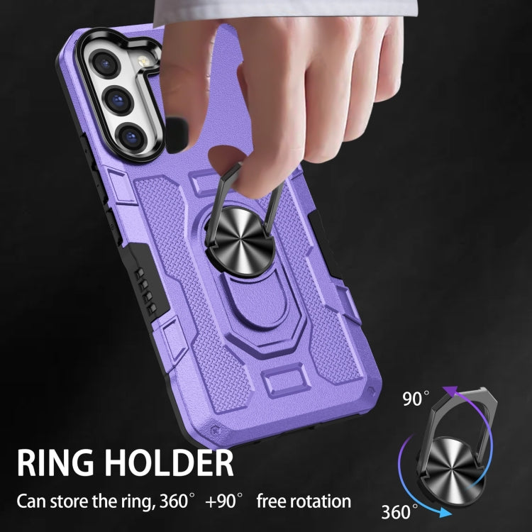 For Samsung Galaxy S21 FE 5G Ring Holder Armor Hybrid Phone Case