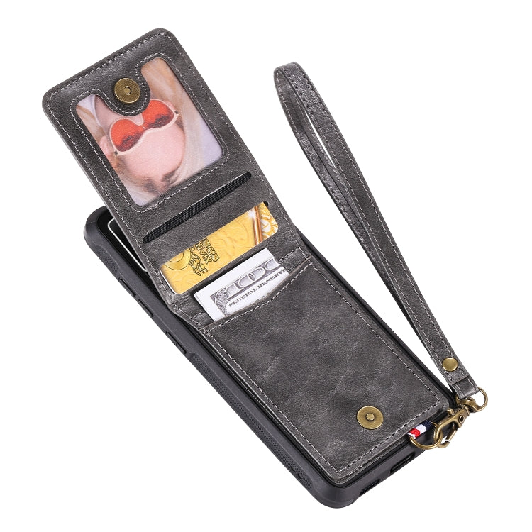 For Galaxy S20 Vertical Flip Shockproof Leather Protective Case with Short Rope, Support Card Slots & Bracket & Photo Holder & Wallet Function