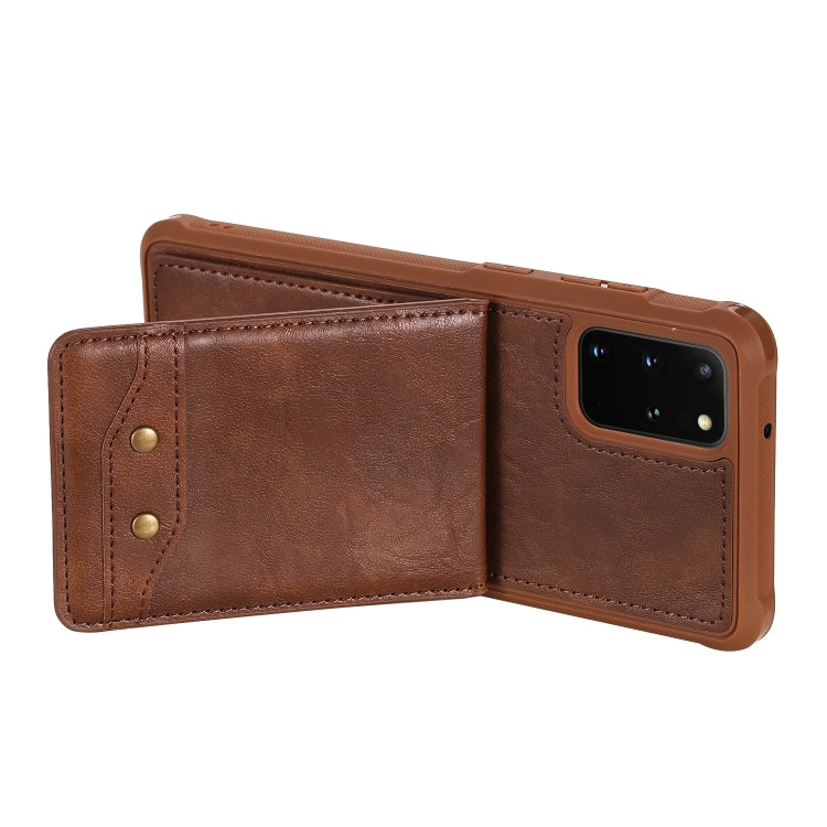 For Galaxy S20+ Vertical Flip Shockproof Leather Protective Case with Short Rope, Support Card Slots & Bracket & Photo Holder & Wallet Function
