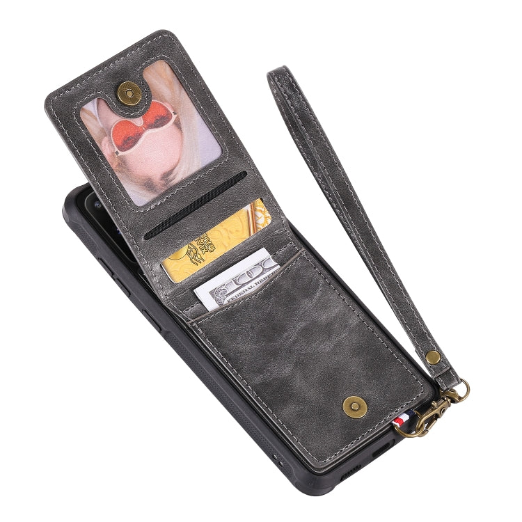 For Galaxy S20+ Vertical Flip Shockproof Leather Protective Case with Short Rope, Support Card Slots & Bracket & Photo Holder & Wallet Function