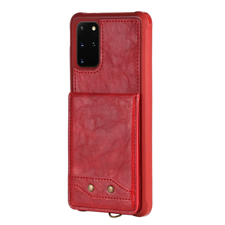 For Galaxy S20+ Vertical Flip Shockproof Leather Protective Case with Short Rope, Support Card Slots & Bracket & Photo Holder & Wallet Function