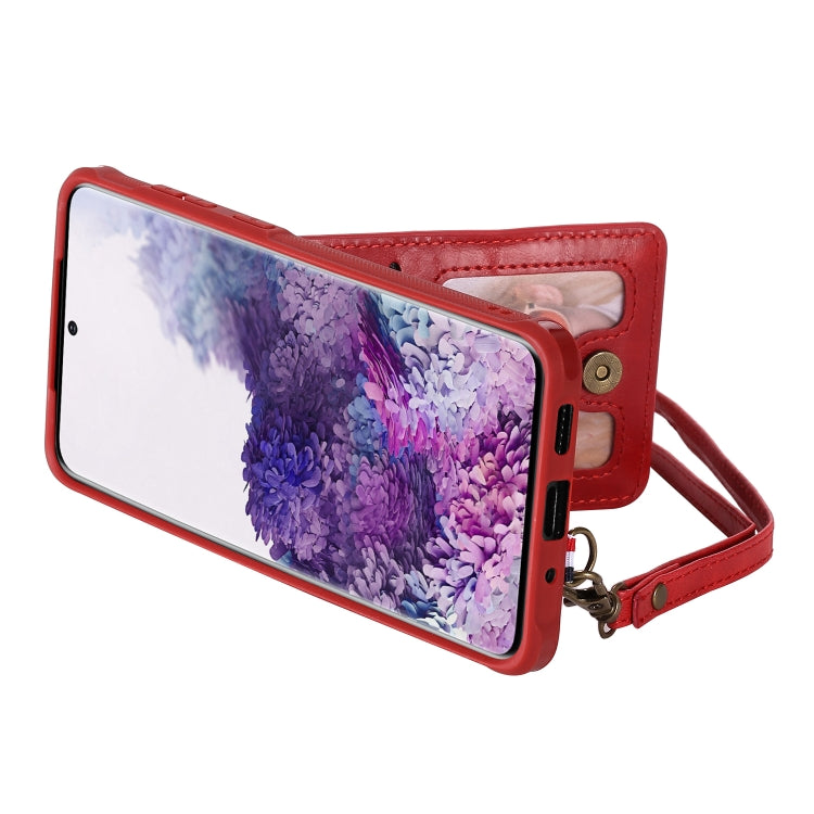 For Galaxy S20+ Vertical Flip Shockproof Leather Protective Case with Short Rope, Support Card Slots & Bracket & Photo Holder & Wallet Function