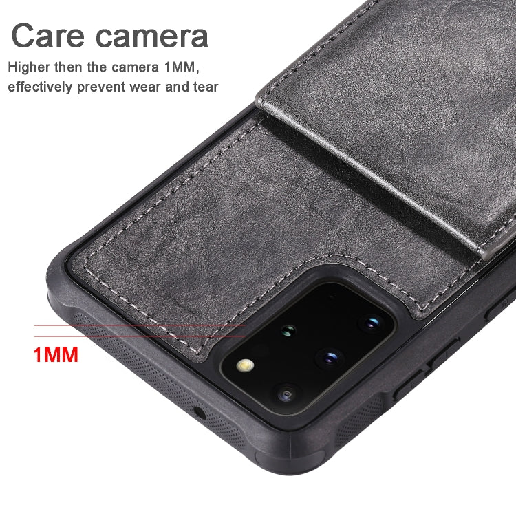 For Galaxy S20+ Vertical Flip Shockproof Leather Protective Case with Short Rope, Support Card Slots & Bracket & Photo Holder & Wallet Function