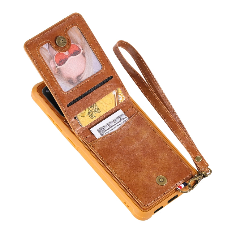 For Galaxy S20+ Vertical Flip Shockproof Leather Protective Case with Short Rope, Support Card Slots & Bracket & Photo Holder & Wallet Function