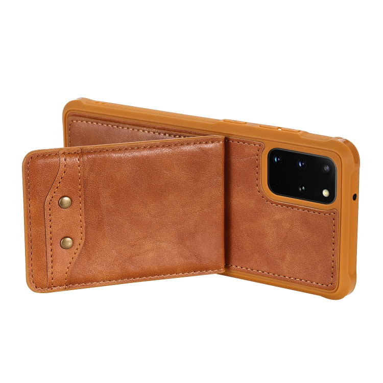 For Galaxy S20+ Vertical Flip Shockproof Leather Protective Case with Short Rope, Support Card Slots & Bracket & Photo Holder & Wallet Function