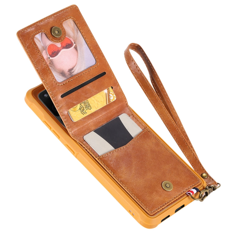 For Galaxy S20 Ultra Vertical Flip Shockproof Leather Protective Case with Short Rope, Support Card Slots & Bracket & Photo Holder & Wallet Function