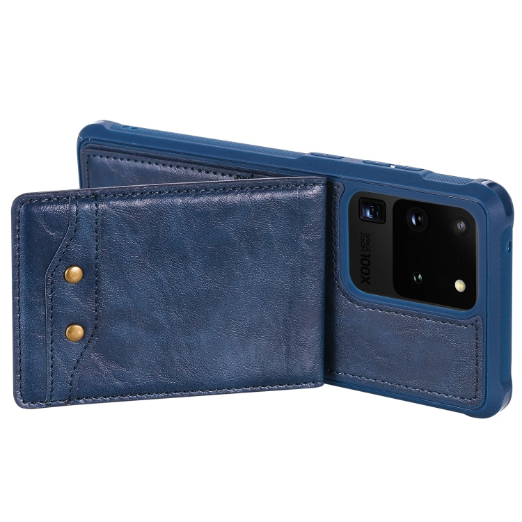 For Galaxy S20 Ultra Vertical Flip Shockproof Leather Protective Case with Short Rope, Support Card Slots & Bracket & Photo Holder & Wallet Function