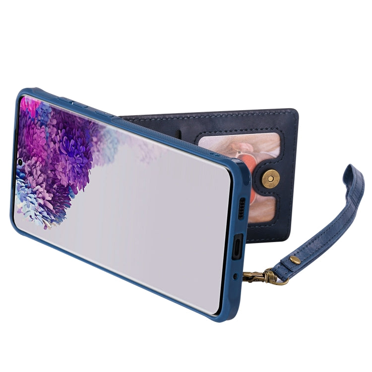 For Galaxy S20 Ultra Vertical Flip Shockproof Leather Protective Case with Short Rope, Support Card Slots & Bracket & Photo Holder & Wallet Function