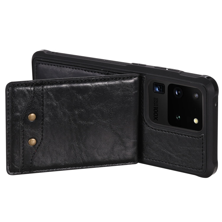 For Galaxy S20 Ultra Vertical Flip Shockproof Leather Protective Case with Short Rope, Support Card Slots & Bracket & Photo Holder & Wallet Function