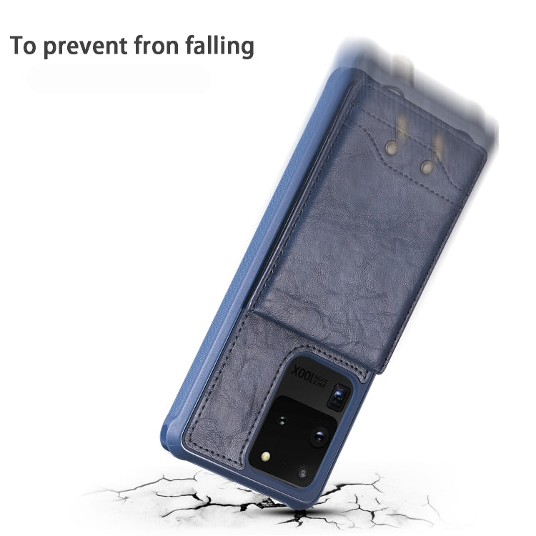 For Galaxy S20 Ultra Vertical Flip Shockproof Leather Protective Case with Short Rope, Support Card Slots & Bracket & Photo Holder & Wallet Function