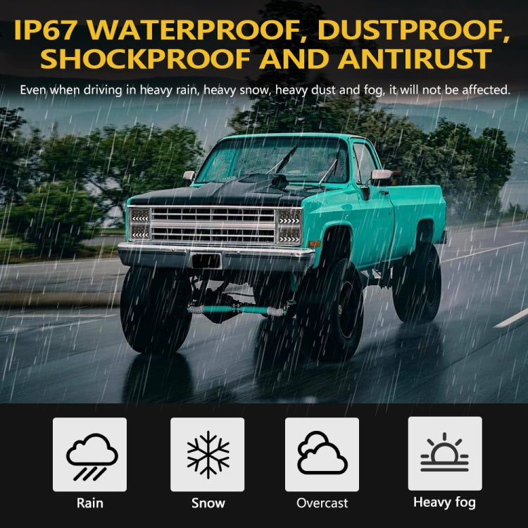 1 Pair 5 inch Square Fishbone Running Water Turn Signal Light