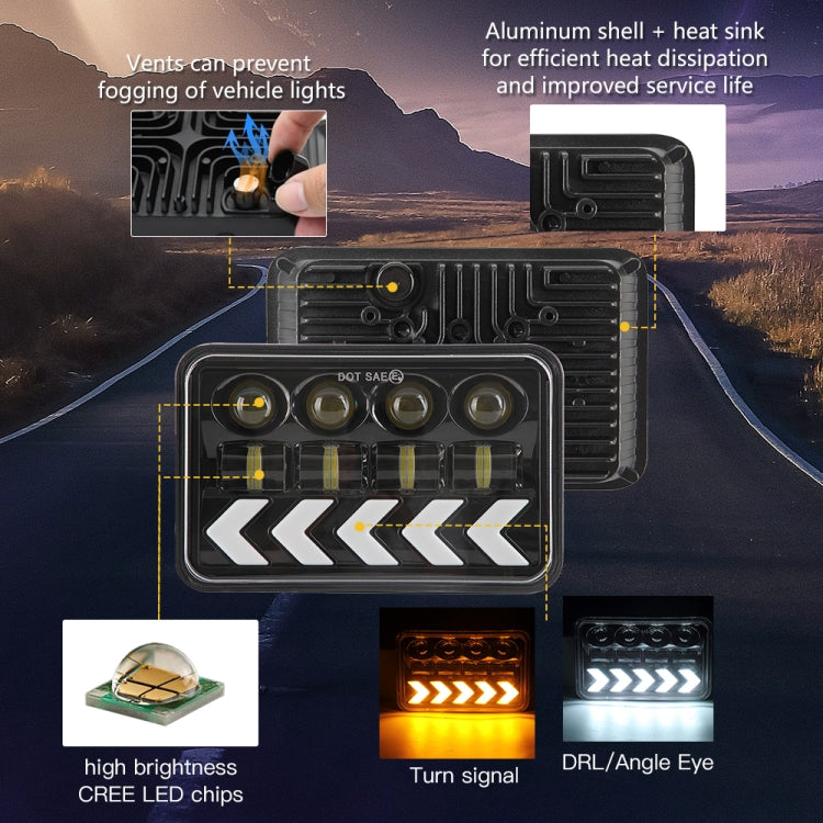 1 Pair 5 inch Square Fishbone Running Water Turn Signal Light