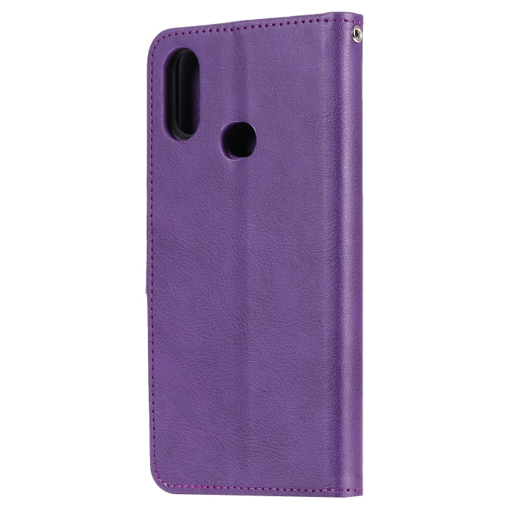 For Galaxy A10s 2 in 1 Solid Color Detachable PU Leather Case with Card Slots & Magnetic Holder & Photo Frame & Wallet & Strap