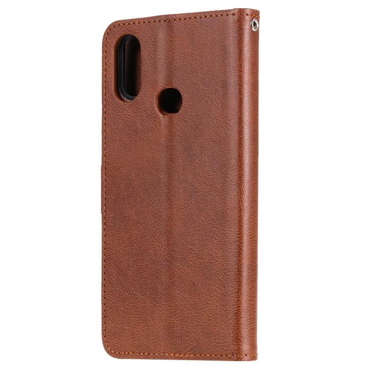 For Galaxy A10s 2 in 1 Solid Color Detachable PU Leather Case with Card Slots & Magnetic Holder & Photo Frame & Wallet & Strap