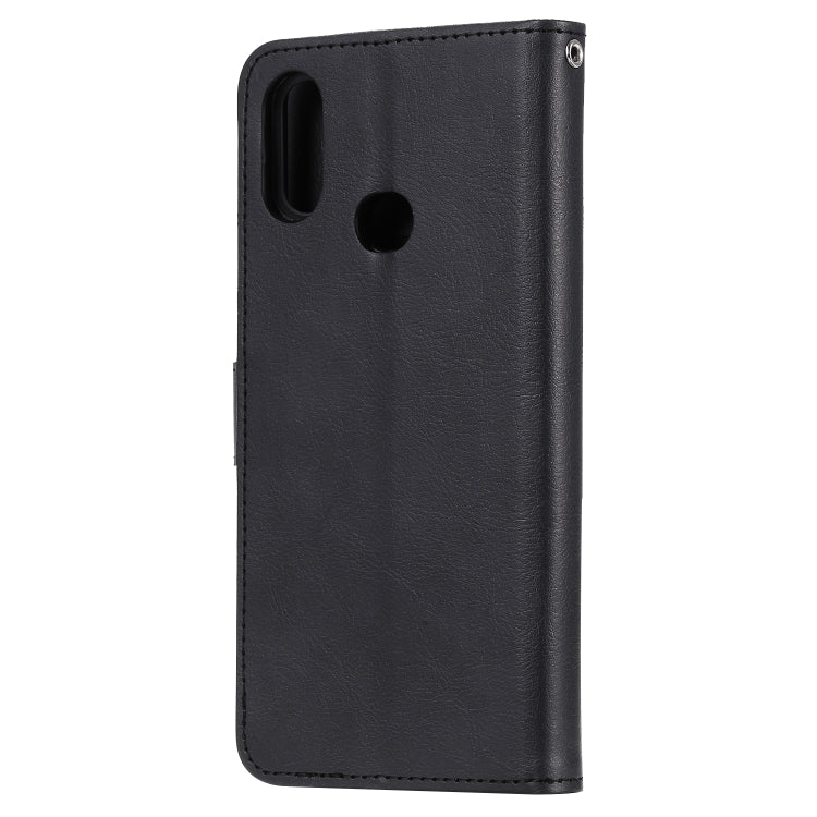 For Galaxy A10s 2 in 1 Solid Color Detachable PU Leather Case with Card Slots & Magnetic Holder & Photo Frame & Wallet & Strap