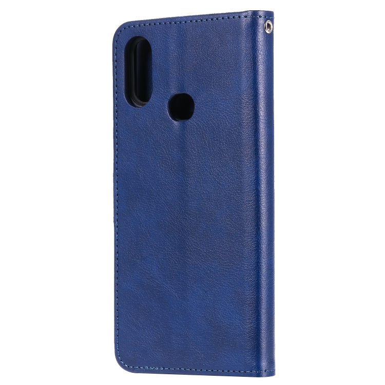 For Galaxy A10s 2 in 1 Solid Color Detachable PU Leather Case with Card Slots & Magnetic Holder & Photo Frame & Wallet & Strap