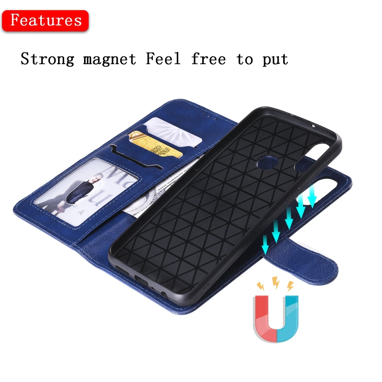 For Galaxy A10s 2 in 1 Solid Color Detachable PU Leather Case with Card Slots & Magnetic Holder & Photo Frame & Wallet & Strap