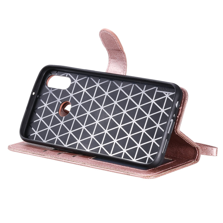 For Galaxy A10s 2 in 1 Solid Color Detachable PU Leather Case with Card Slots & Magnetic Holder & Photo Frame & Wallet & Strap