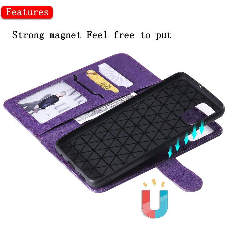 For Galaxy A51 2 in 1 Solid Color Detachable PU Leather Case with Card Slots & Magnetic Holder & Photo Frame & Wallet & Strap