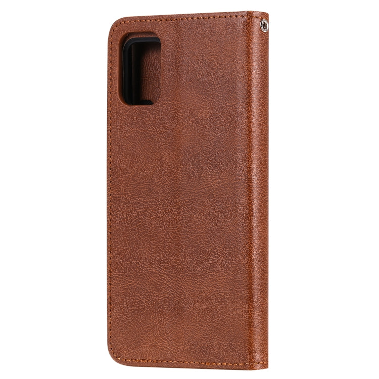 For Galaxy A51 2 in 1 Solid Color Detachable PU Leather Case with Card Slots & Magnetic Holder & Photo Frame & Wallet & Strap