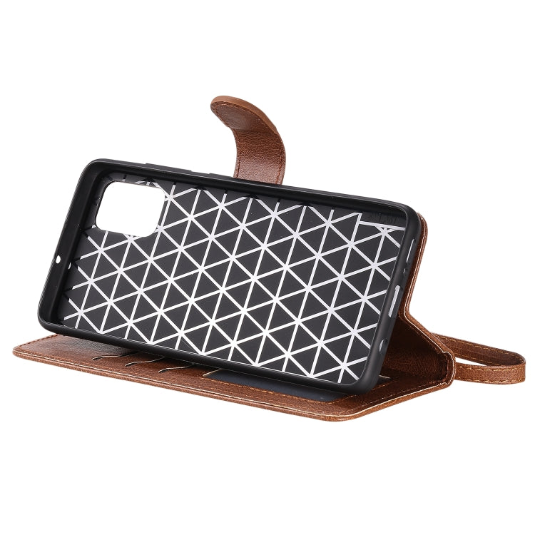 For Galaxy A51 2 in 1 Solid Color Detachable PU Leather Case with Card Slots & Magnetic Holder & Photo Frame & Wallet & Strap