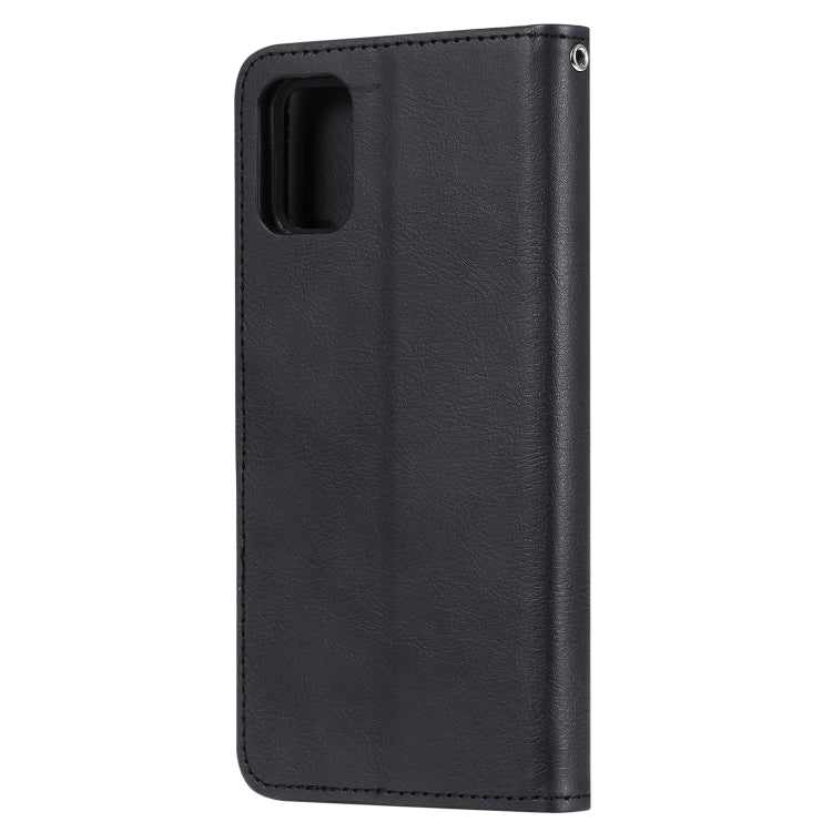 For Galaxy A51 2 in 1 Solid Color Detachable PU Leather Case with Card Slots & Magnetic Holder & Photo Frame & Wallet & Strap