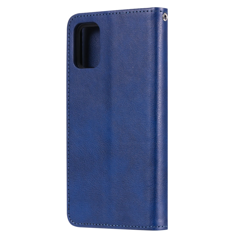 For Galaxy A51 2 in 1 Solid Color Detachable PU Leather Case with Card Slots & Magnetic Holder & Photo Frame & Wallet & Strap