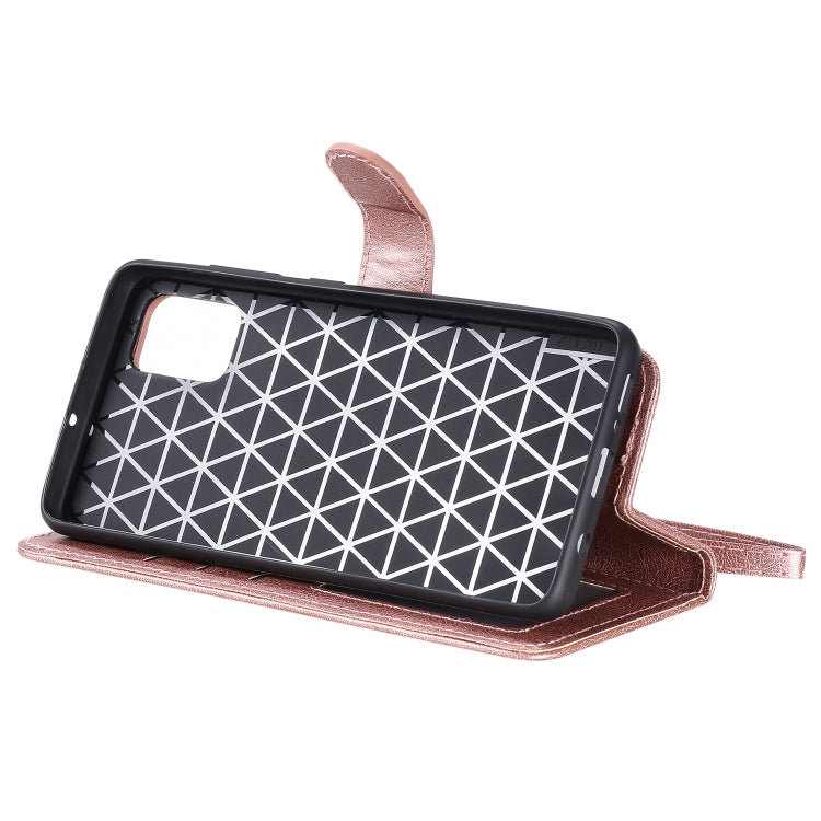 For Galaxy A51 2 in 1 Solid Color Detachable PU Leather Case with Card Slots & Magnetic Holder & Photo Frame & Wallet & Strap