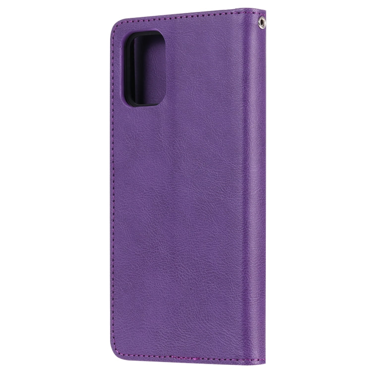 For Galaxy A71 2 in 1 Solid Color Detachable PU Leather Case with Card Slots & Magnetic Holder & Photo Frame & Wallet & Strap