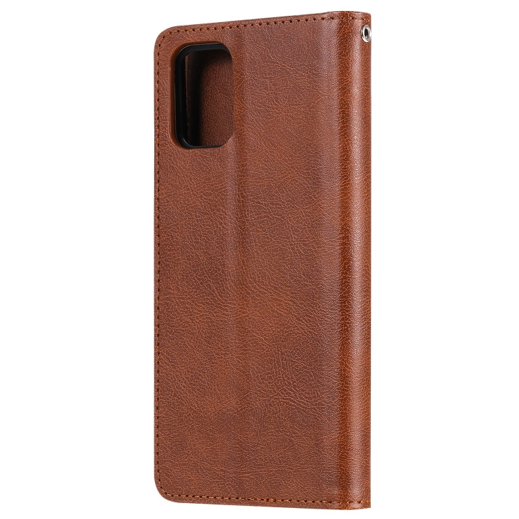 For Galaxy A71 2 in 1 Solid Color Detachable PU Leather Case with Card Slots & Magnetic Holder & Photo Frame & Wallet & Strap