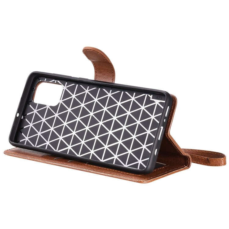 For Galaxy A71 2 in 1 Solid Color Detachable PU Leather Case with Card Slots & Magnetic Holder & Photo Frame & Wallet & Strap