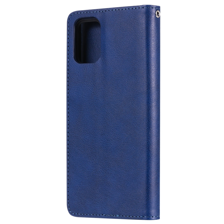 For Galaxy A71 2 in 1 Solid Color Detachable PU Leather Case with Card Slots & Magnetic Holder & Photo Frame & Wallet & Strap