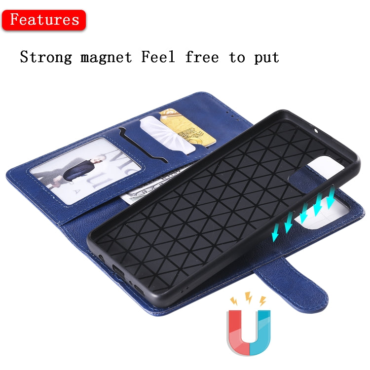 For Galaxy A71 2 in 1 Solid Color Detachable PU Leather Case with Card Slots & Magnetic Holder & Photo Frame & Wallet & Strap