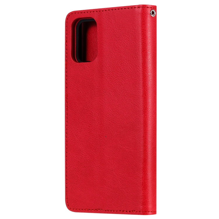 For Galaxy A71 2 in 1 Solid Color Detachable PU Leather Case with Card Slots & Magnetic Holder & Photo Frame & Wallet & Strap