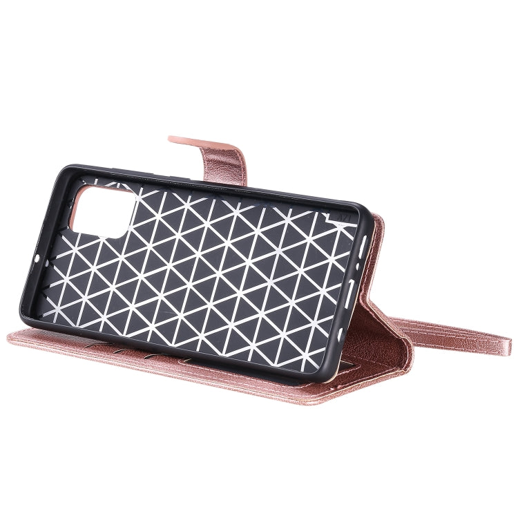 For Galaxy A71 2 in 1 Solid Color Detachable PU Leather Case with Card Slots & Magnetic Holder & Photo Frame & Wallet & Strap