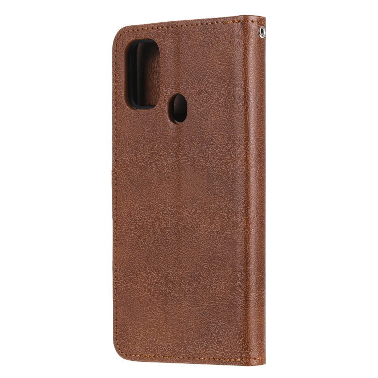 For Galaxy M30s 2 in 1 Solid Color Detachable PU Leather Case with Card Slots & Magnetic Holder & Photo Frame & Wallet & Strap