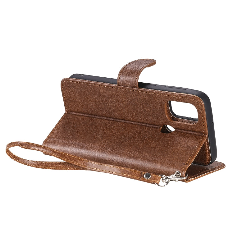 For Galaxy M30s 2 in 1 Solid Color Detachable PU Leather Case with Card Slots & Magnetic Holder & Photo Frame & Wallet & Strap