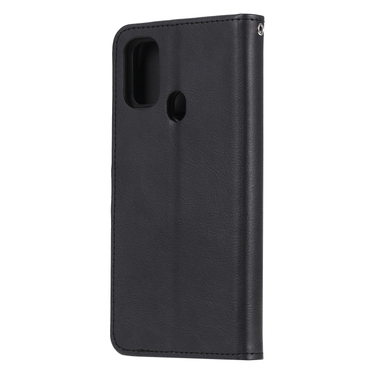 For Galaxy M30s 2 in 1 Solid Color Detachable PU Leather Case with Card Slots & Magnetic Holder & Photo Frame & Wallet & Strap
