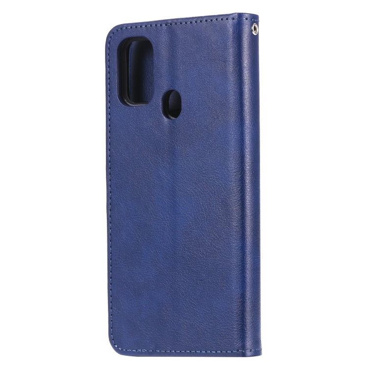 For Galaxy M30s 2 in 1 Solid Color Detachable PU Leather Case with Card Slots & Magnetic Holder & Photo Frame & Wallet & Strap