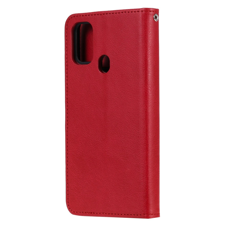 For Galaxy M30s 2 in 1 Solid Color Detachable PU Leather Case with Card Slots & Magnetic Holder & Photo Frame & Wallet & Strap