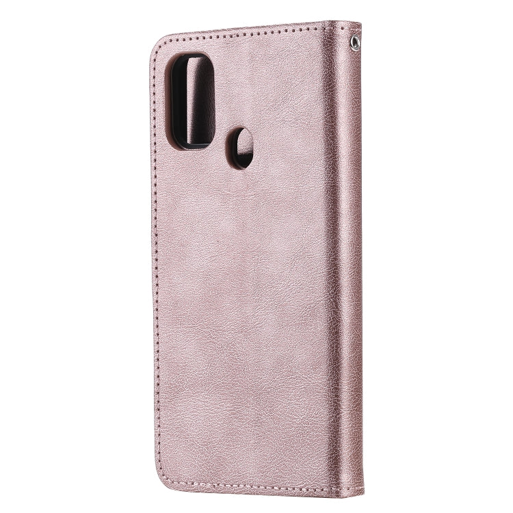 For Galaxy M30s 2 in 1 Solid Color Detachable PU Leather Case with Card Slots & Magnetic Holder & Photo Frame & Wallet & Strap