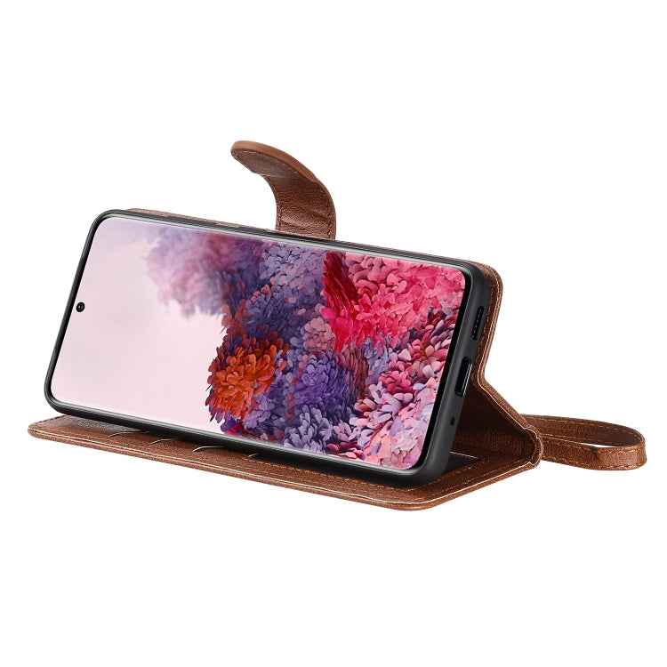 For Galaxy S20 2 in 1 Solid Color Detachable PU Leather Case with Card Slots & Magnetic Holder & Photo Frame & Wallet & Strap