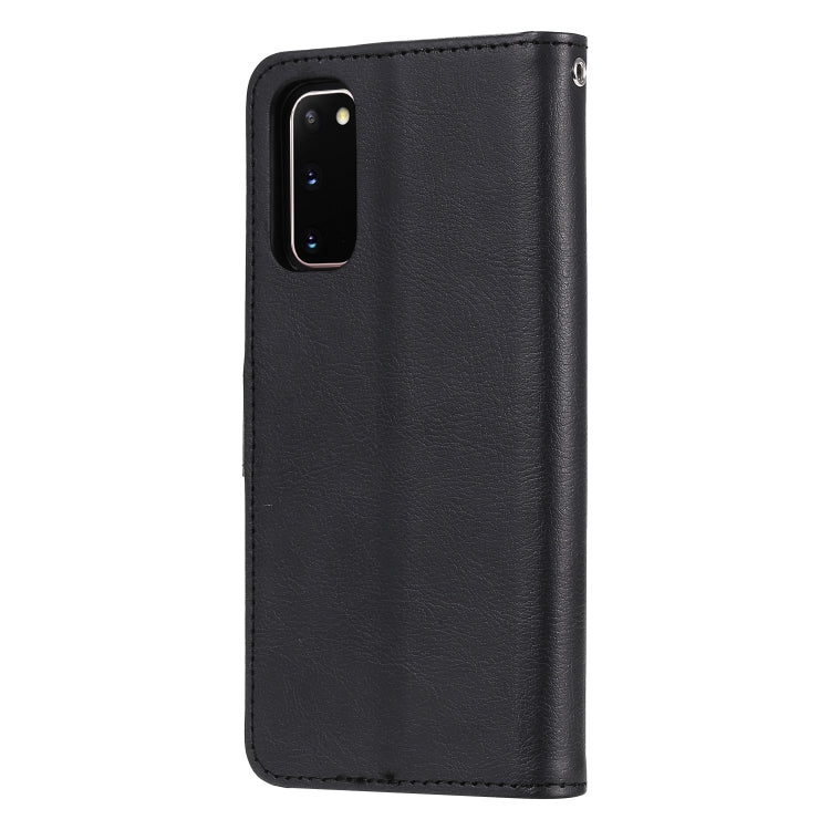 For Galaxy S20 2 in 1 Solid Color Detachable PU Leather Case with Card Slots & Magnetic Holder & Photo Frame & Wallet & Strap