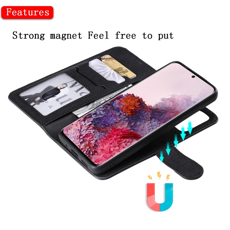 For Galaxy S20 2 in 1 Solid Color Detachable PU Leather Case with Card Slots & Magnetic Holder & Photo Frame & Wallet & Strap